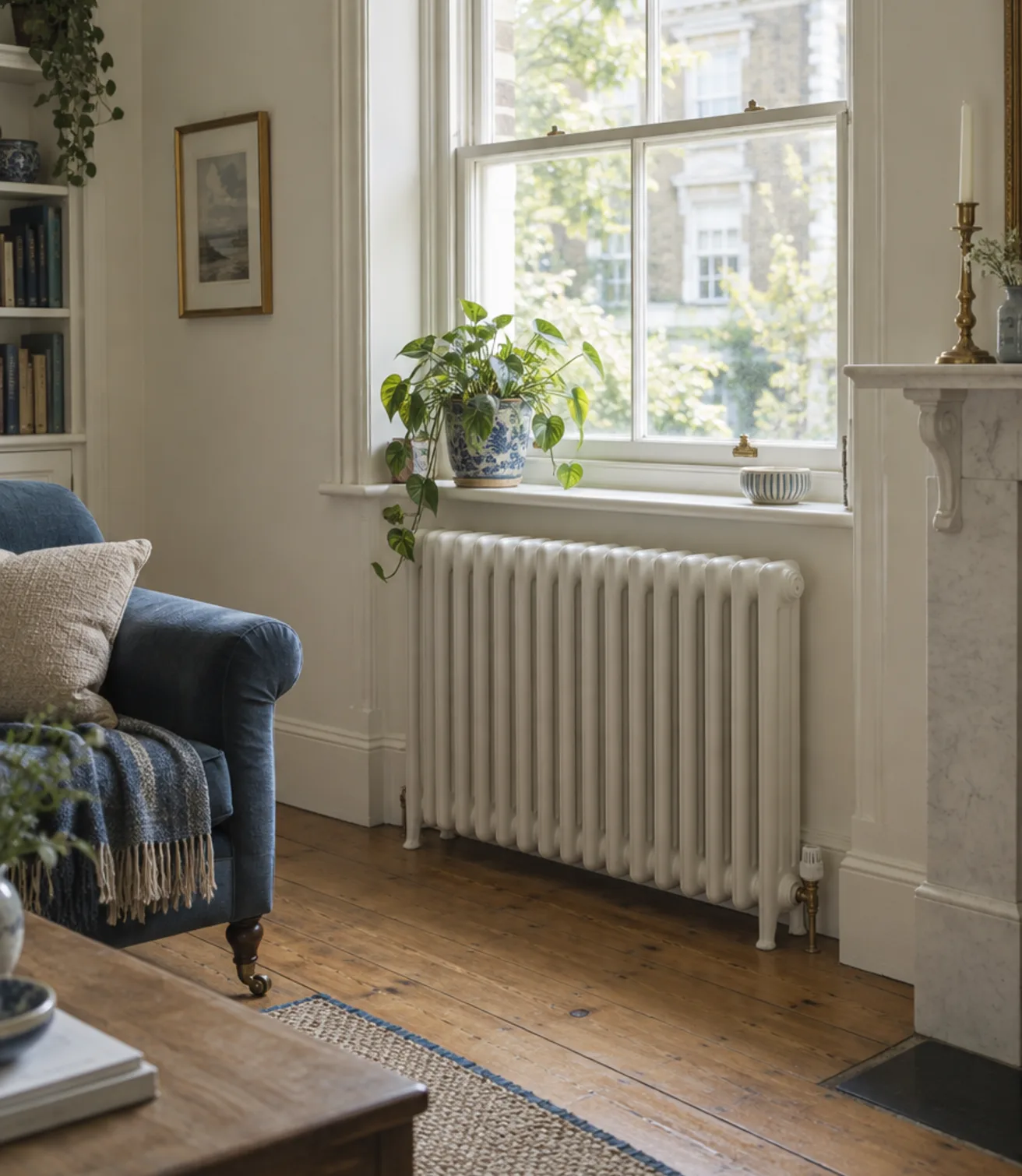 whole-house heating in Eastgate, nine column radiators
